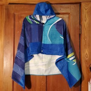 NEW Blue Alligator Hooded Beach Towel